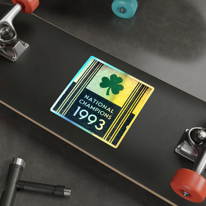 1993 National Champions - Shamrock Design - Holographic die cut sticker