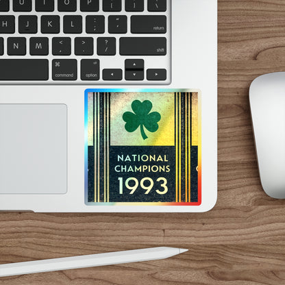 1993 National Champions - Shamrock Design - Holographic die cut sticker