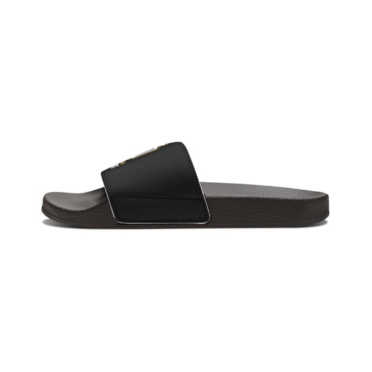 Leave No Doubt - Men's Removable-Strap Slide Sandals — Lightweight Black Pool & Beach Slides