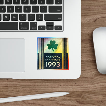1993 National Champions - Shamrock Design - Holographic die cut sticker
