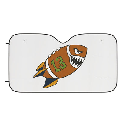 Football Rocket Car Sun Shade — Number 13 Gridiron Sunshade