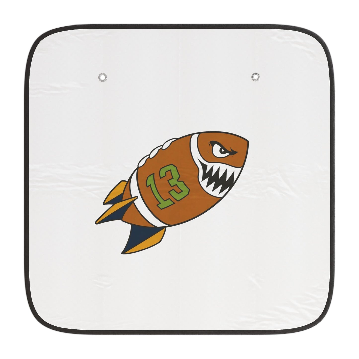 Football Rocket Car Sun Shade — Number 13 Gridiron Sunshade