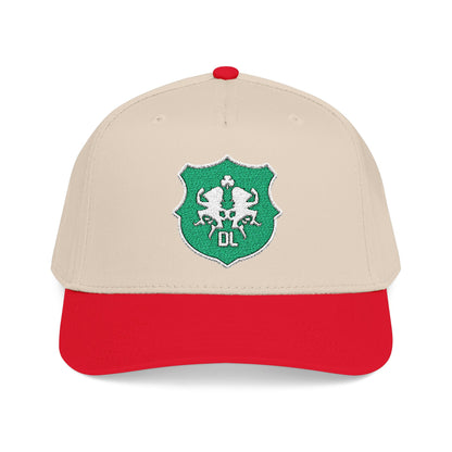 Sparkling Green Shield Baseball Cap — Sequin Crest Mid-Profile Hat