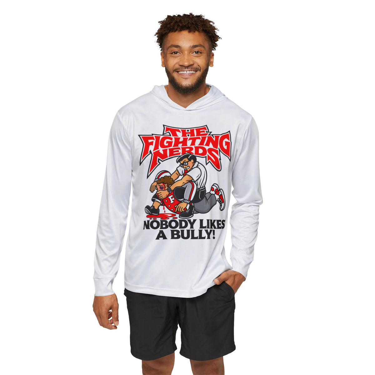 Hoodie — 'The Fighting Nerds: Nobody Likes a Bully!' Sports Warmup Hoodie