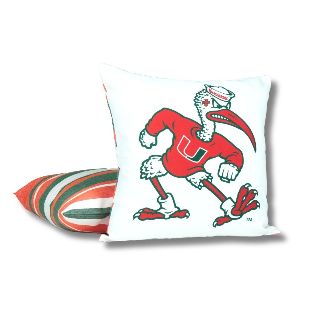 Miami Hurricanes Ibis Throw Pillow Cover