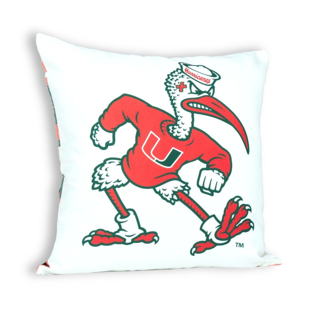 Miami Hurricanes Ibis Throw Pillow Cover