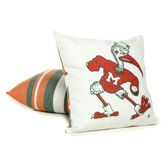 Miami Hurricanes Ibis Throw Pillow Cover
