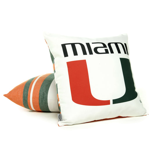 Miami Hurricanes U Throw Pillow Cover