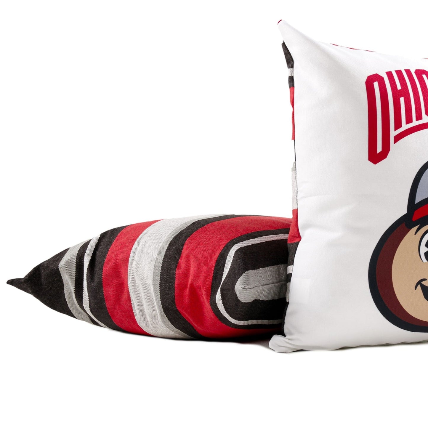 Ohio State Colors Striped Pillow Cover