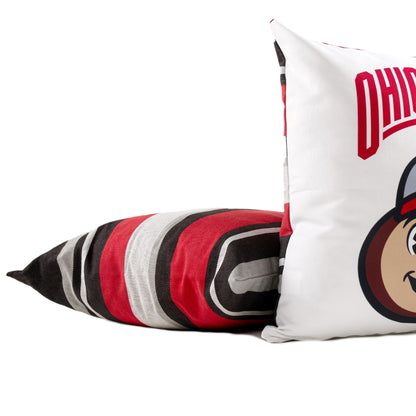 Ohio State Colors Striped Pillow Cover